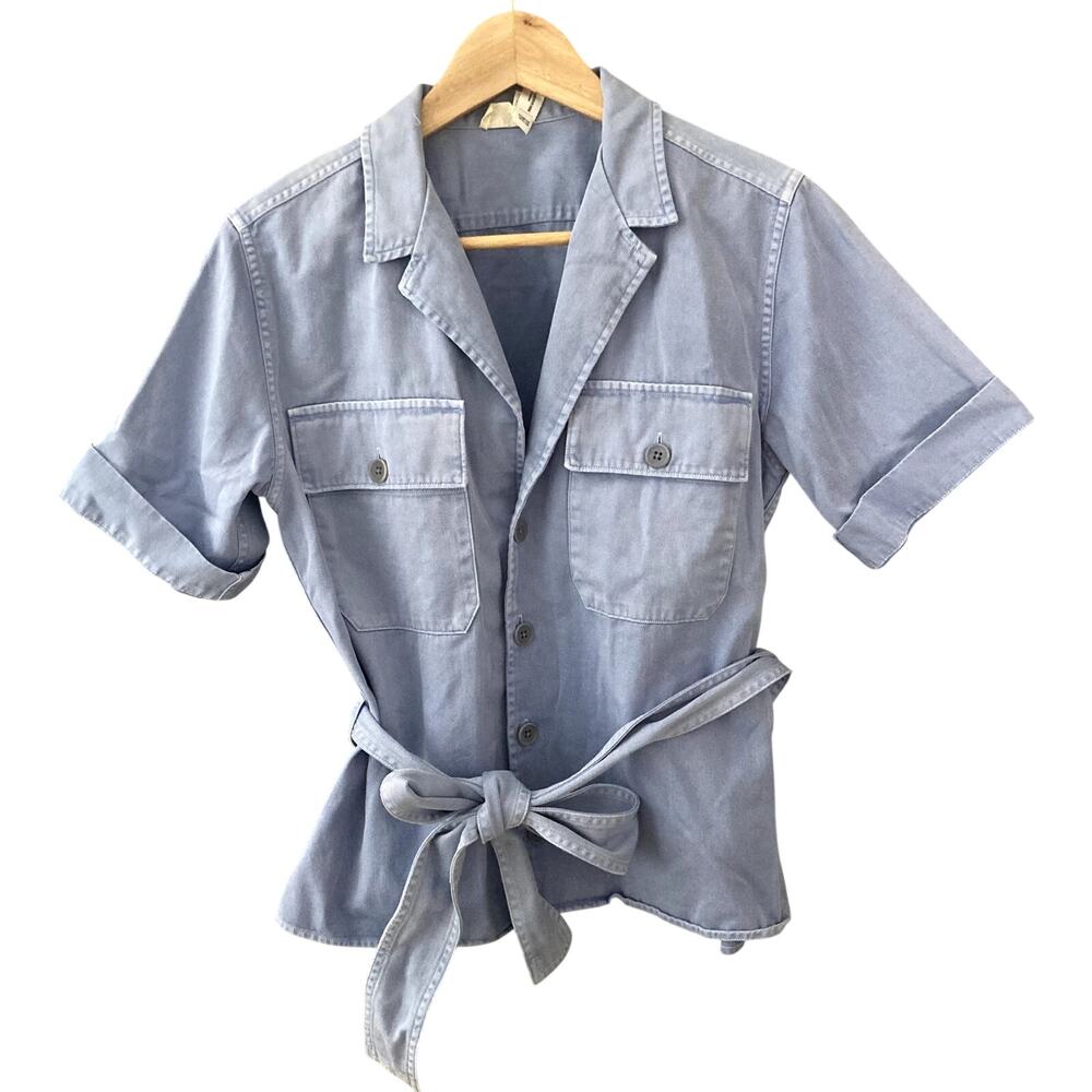Polo Denim & Supply Ralph Lauren Belted Twill Short Sleeve Utility Shirt 8
